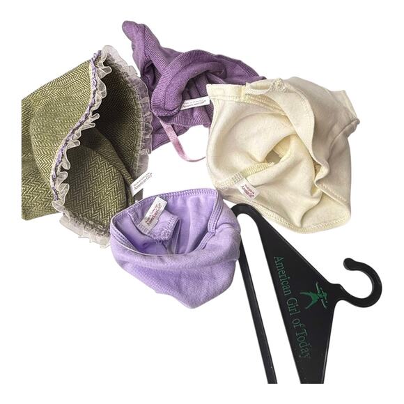 American Girl Today Go Anywhere Outfit SKIRT TOP SWEATER Purple PANTIES Hanger - Picture 3 of 10